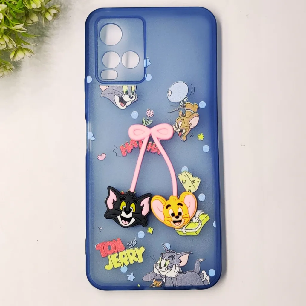 Vivo Y21|Y33S|Y33T|Y32 Fancy Soft Silicone Cartoon Theme Back Case (Blue)
