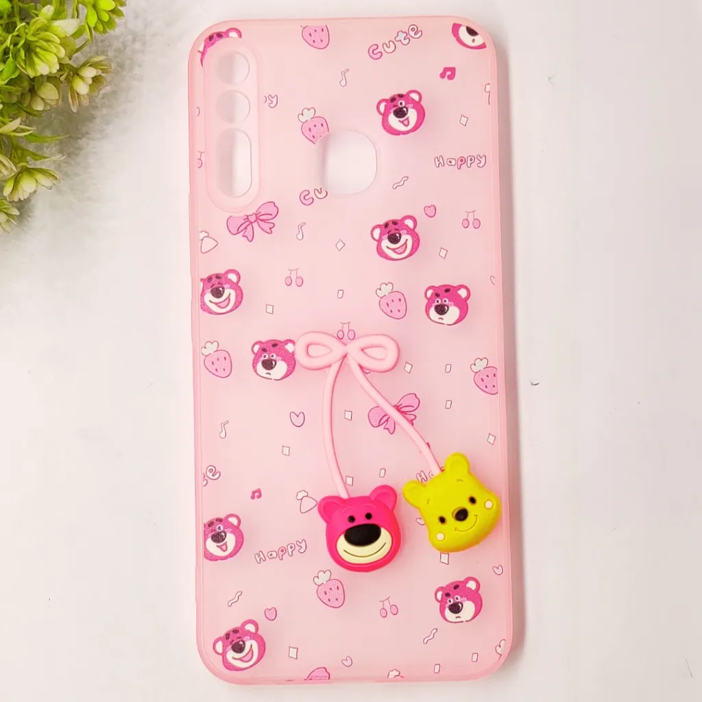 Infinix Hot 8|Hot 8 lite|Tecno Spark 4 Fancy Soft Silicone Cartoon Theme Back Case (Baby Pink)