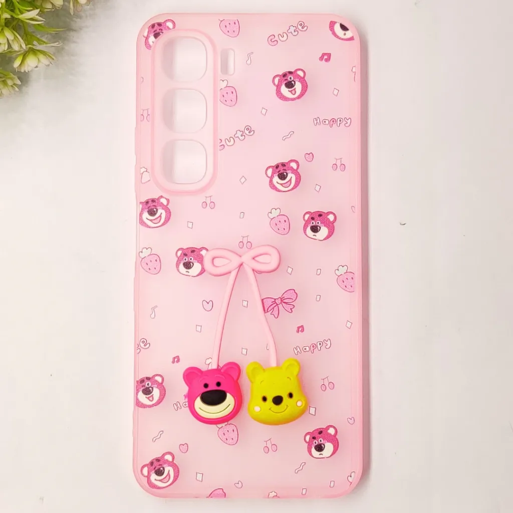 [PO45BIHOT60I-2-22] Infinix Hot 60i 4G|Hot 60 4G Fancy Soft Silicone Cartoon Theme Back Case (Baby Pink)