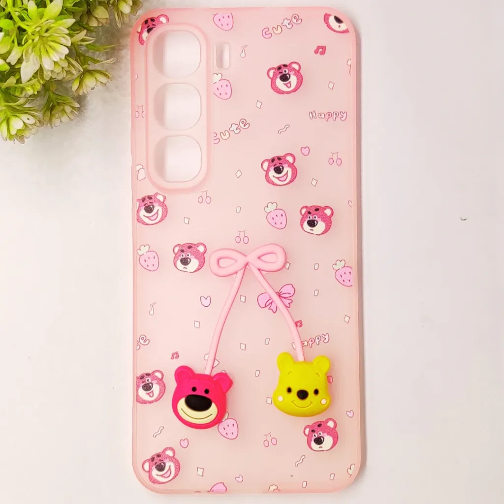 [PO45BIHOT60PRPL-2-22] Infinix Hot 60 Pro Plus 4G Fancy Soft Silicone Cartoon Theme Back Case (Baby Pink)