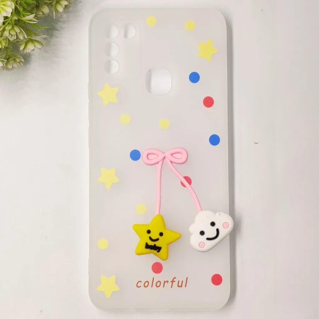 Infinix Hot 10 Play|Hot 11 Play|Hot 9 Play Fancy Soft Silicone Cartoon Theme Back Case (Crystal)