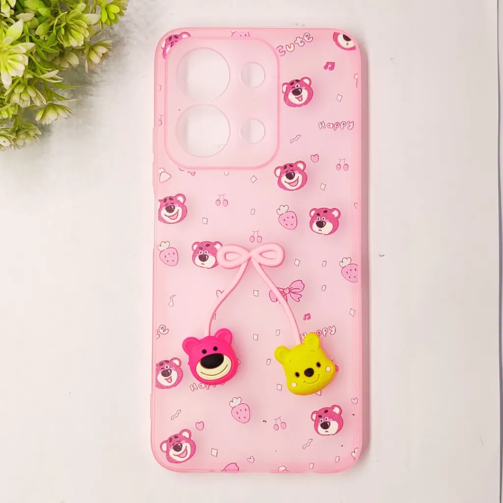 [PO45BMI15C-2-22] Xiaomi Redmi 15C 4G|Poco C85 4G Fancy Soft Silicone Cartoon Theme Back Case (Baby Pink)