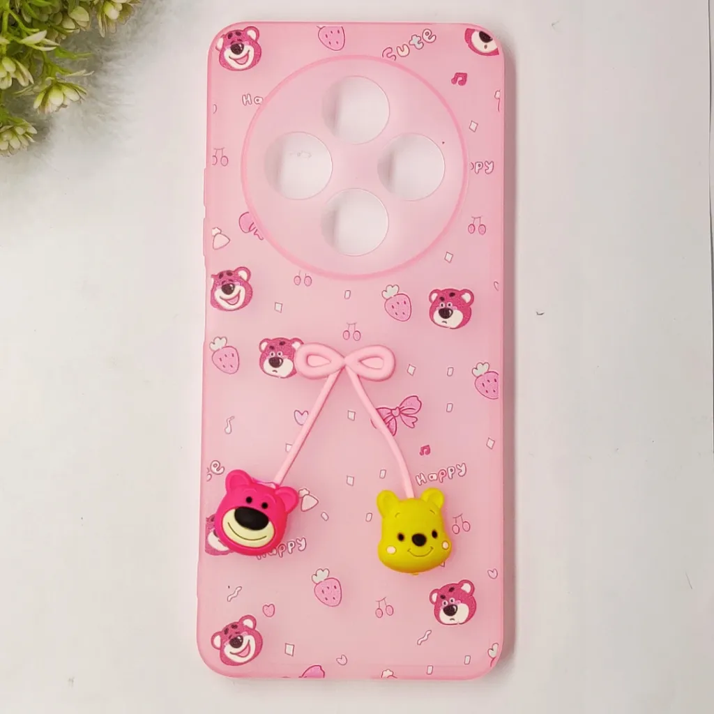 Xaiomi Redmi 14C|Poco C75 Fancy Soft Silicone Cartoon Theme Back Case (Baby Pink)