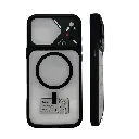 iPhone 16 Pro Max (Upgrade to 17 Series) The prominent circular ring on the back indicates built-in magnets for MagSafe charging and accessory compatibility Back Case (Black)