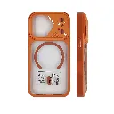 iPhone 17 Pro (Upgrade to Design) The prominent circular ring on the back indicates built-in magnets for MagSafe charging and accessory compatibility Back Case (Cosmic Orange)