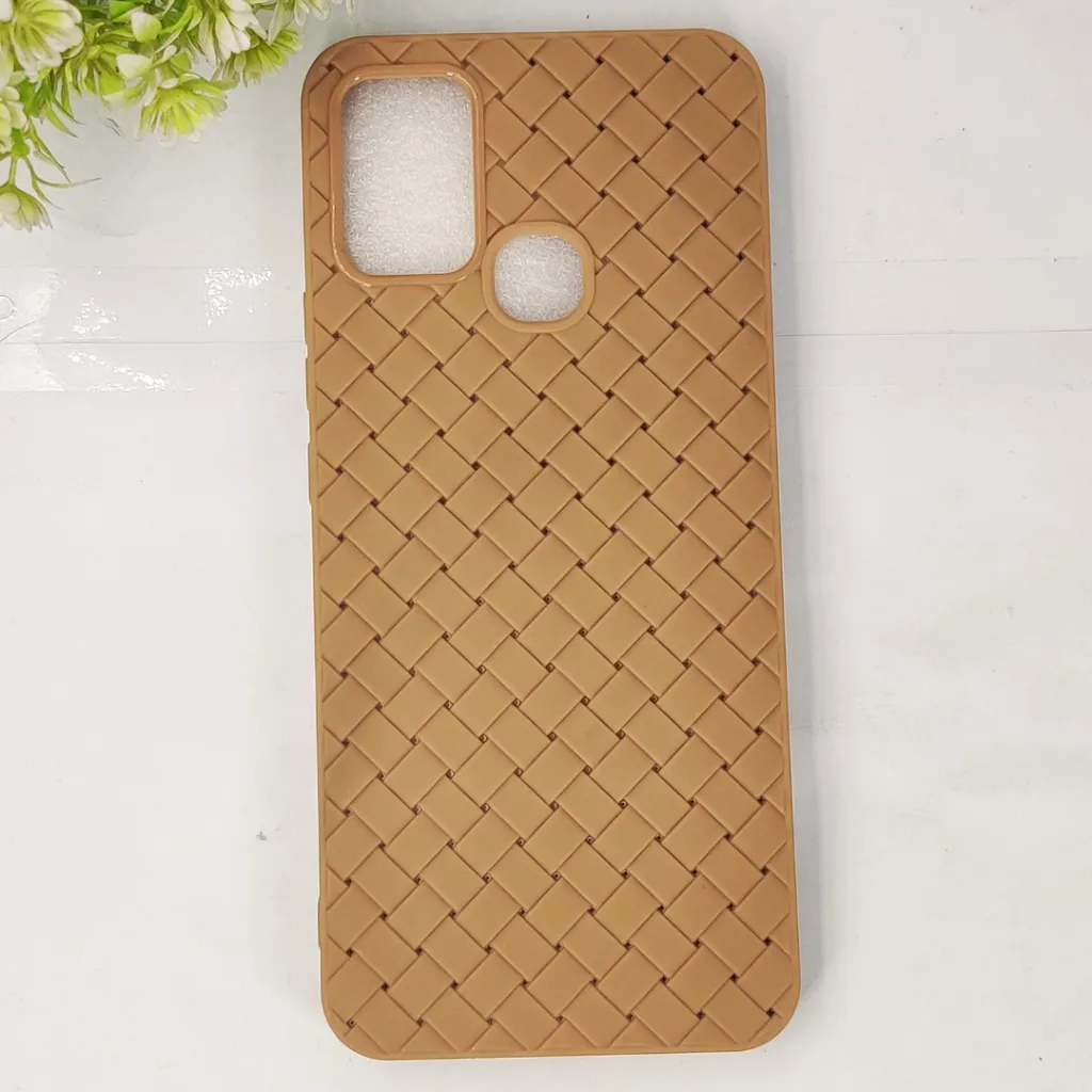 Infinix Hot 10 Play|11 Play Woven With Leather Feel Soft Silicone Back Case (Desert Titanium)
