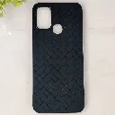 Infinix Hot 10 Play|11 Play Woven With Leather Feel Soft Silicone Back Case (Black)