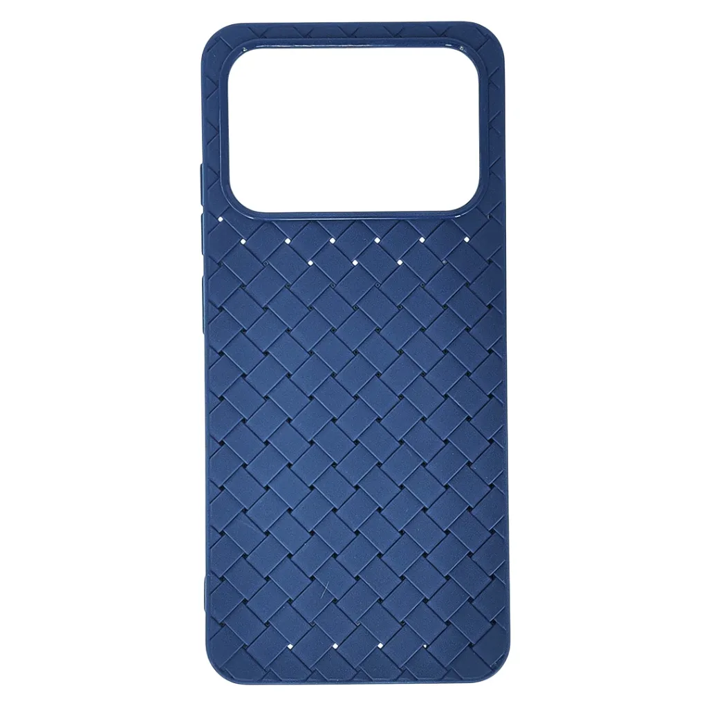 [PO14BMI12C-52-17] Xiaomi Redmi 12CRedmi 10C Woven With Leather Feel Soft Silicone Back Case (Navy Blue)