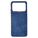 Xiaomi Redmi 12CRedmi 10C Woven With Leather Feel Soft Silicone Back Case (Navy Blue)