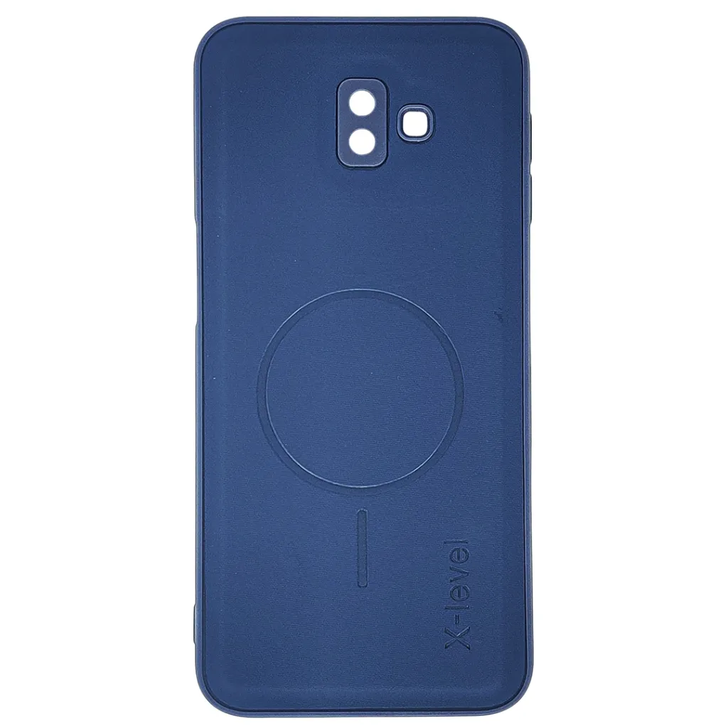 [PO42BSJ6PL-29-3] Samsung Galaxy J6 Plus Magsafe Logo X-Level Luxuary Premium Back Case (Blue)