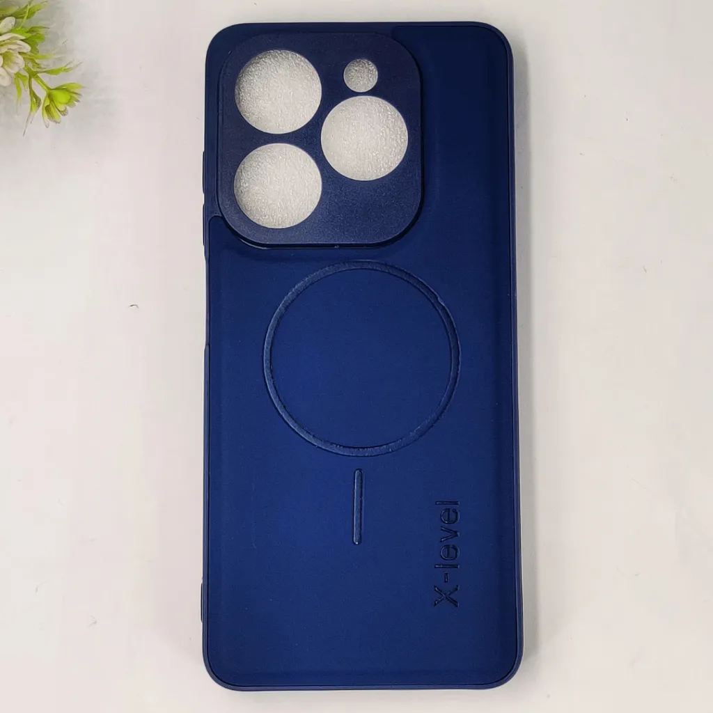 Infinix Hot 40i|Smart 8|Smart 8 Pro |Tecno Pop 8|Spark 20C|Spark 20 Magsafe Logo X-Level Luxuary Premium Back Case (Blue)