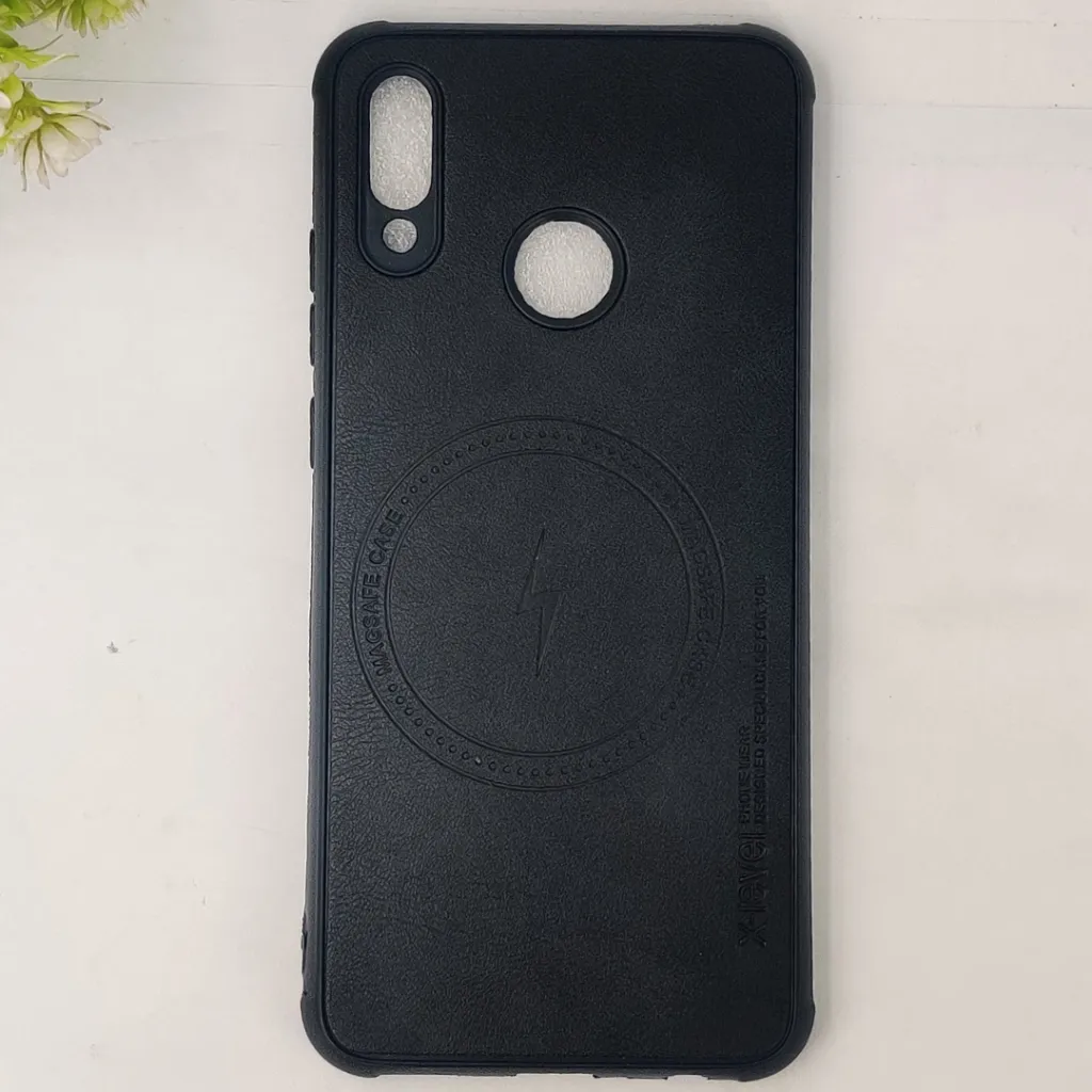 [PO18BHUHN10L-2-2] Huawei Honor 10 Lite|P Smart 2019 Magsafe Logo X-Level Luxuary Leather Back Case (Black)