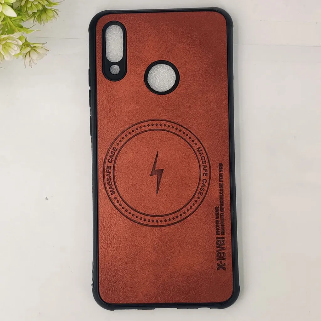 [PO18BHUHN10L-2-13] Huawei Honor 10 Lite|P Smart 2019 Magsafe Logo X-Level Luxuary Leather Back Case (Brown)