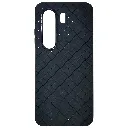 iTel Power P70 Woven With Leather Feel Soft Silicone Back Case (Black)