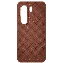 iTel Power P70 Woven With Leather Feel Soft Silicone Back Case (Brown)