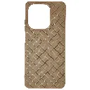 Oppo A3X/A5X/A3 4G Woven With Leather Feel Soft Silicone Back Case (Desert Titanium)