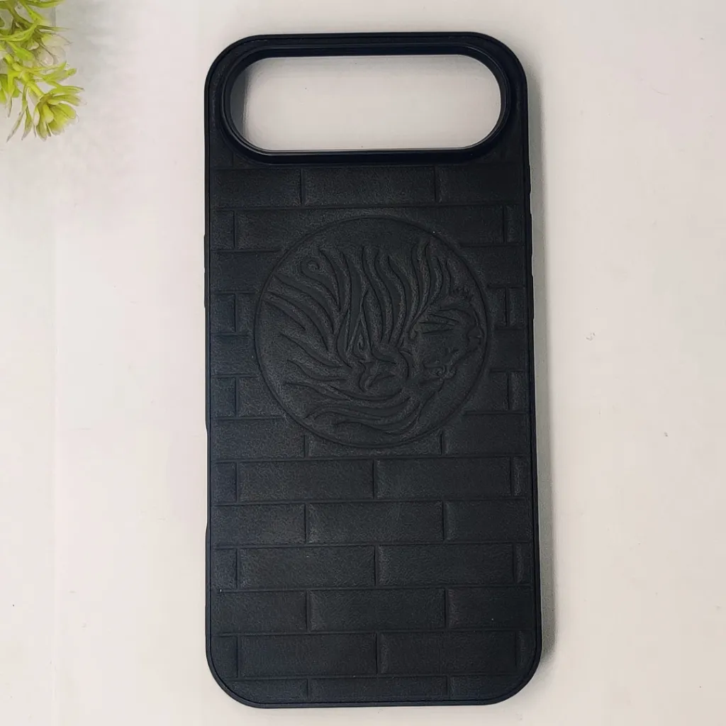 iPhone 17 Air Prick Pattern Premium Leather Back Case (Black)