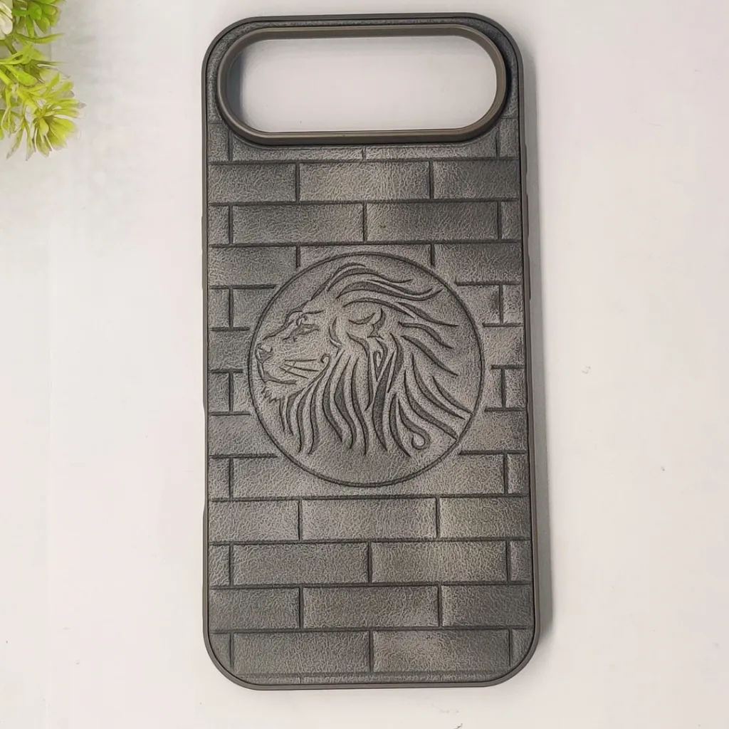 iPhone 17 Air Prick Pattern Premium Leather Back Case (Natural Titanium)