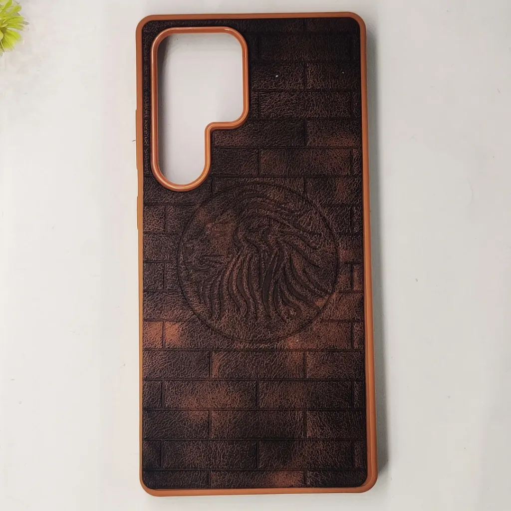 Samsung Galaxy S25 Ultra Prick Pattern Premium Leather Back Case (Dark Brown)