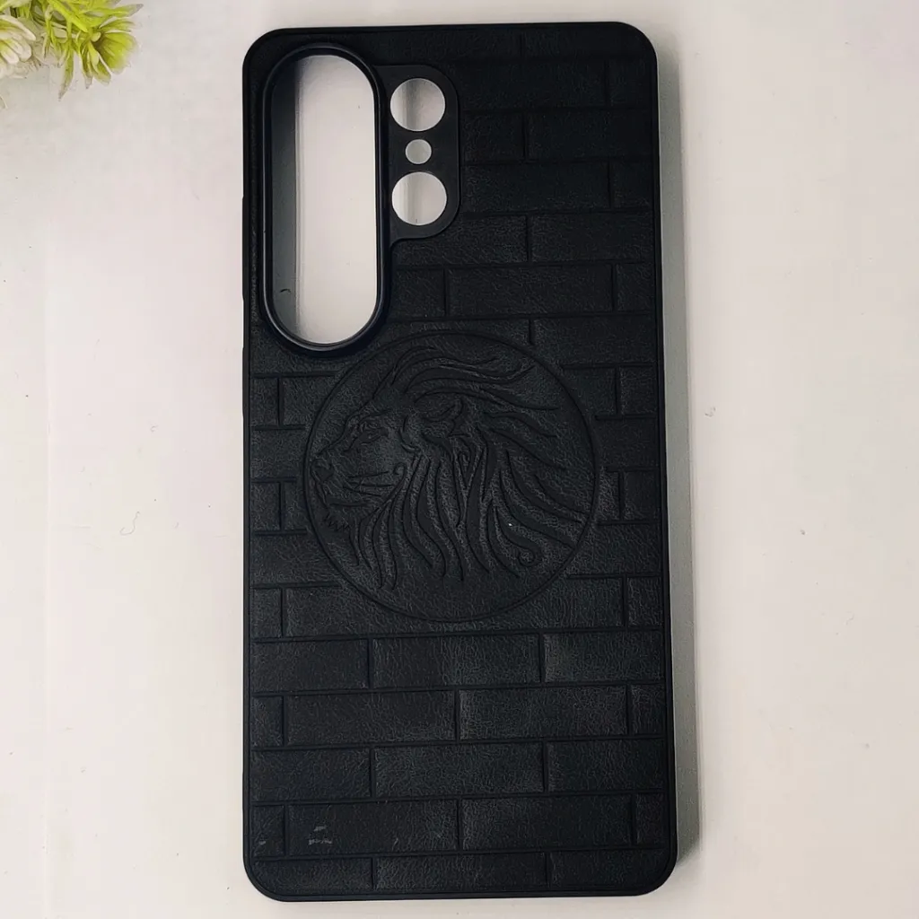 Samsung Galaxy S26 Ultra Prick Pattern Premium Leather Back Case (Black)