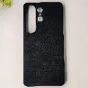 Samsung Galaxy S26 Ultra Prick Pattern Premium Leather Back Case (Black)