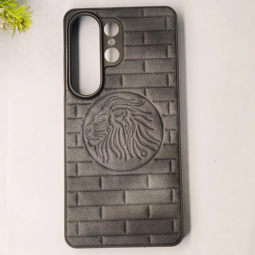 Samsung Galaxy S26 Ultra Prick Pattern Premium Leather Back Case (Natural Titanium)