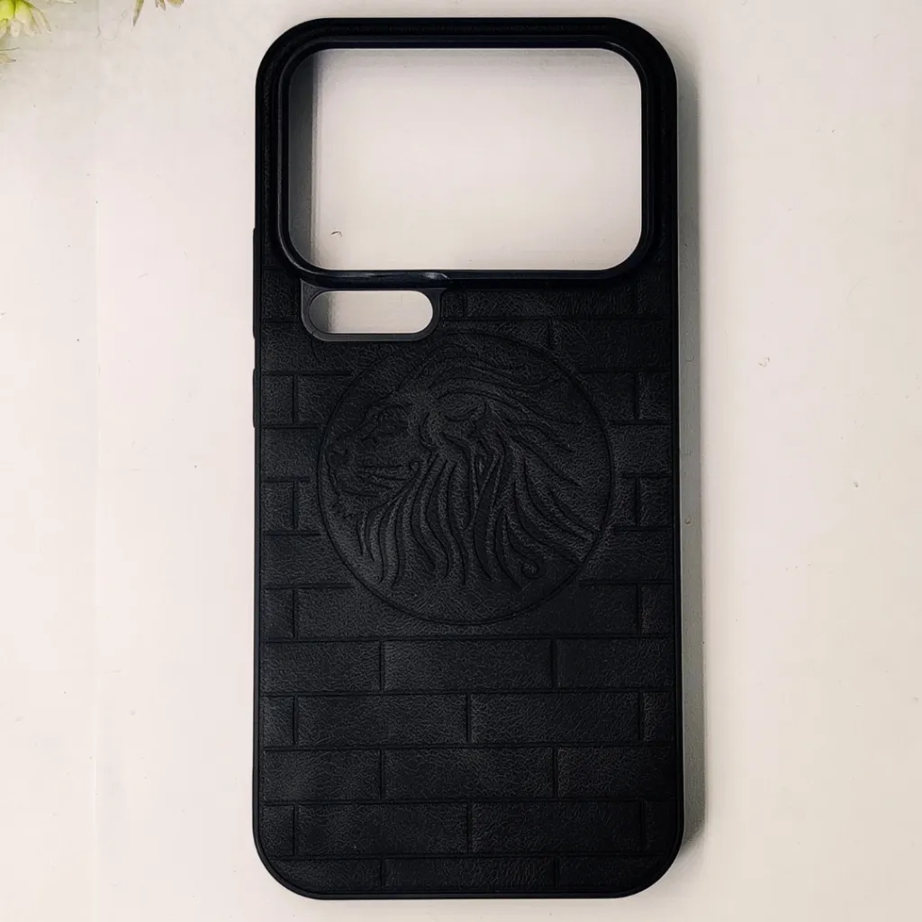 Xioami 17 Pro Max Prick Pattern Premium Leather Back Case (Black)