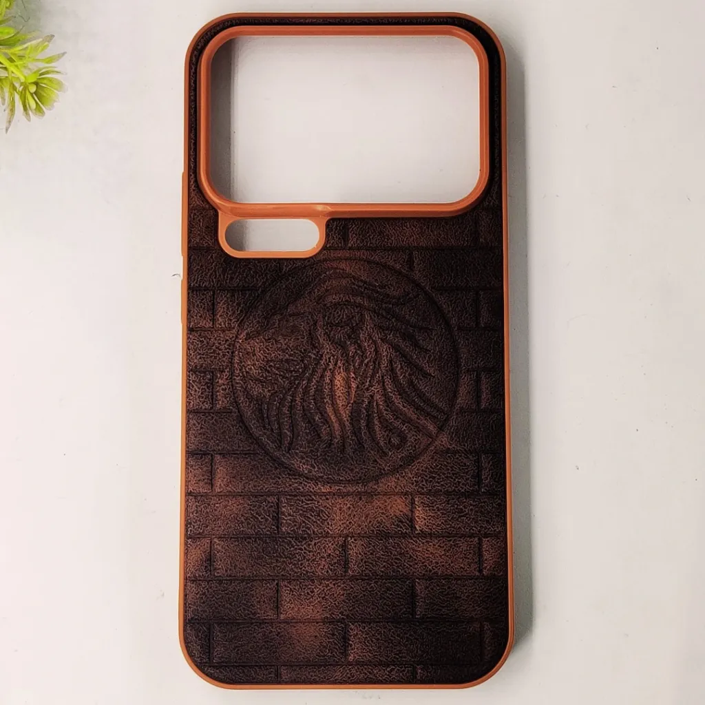 Xioami 17 Pro Max Prick Pattern Premium Leather Back Case (Dark Brown)