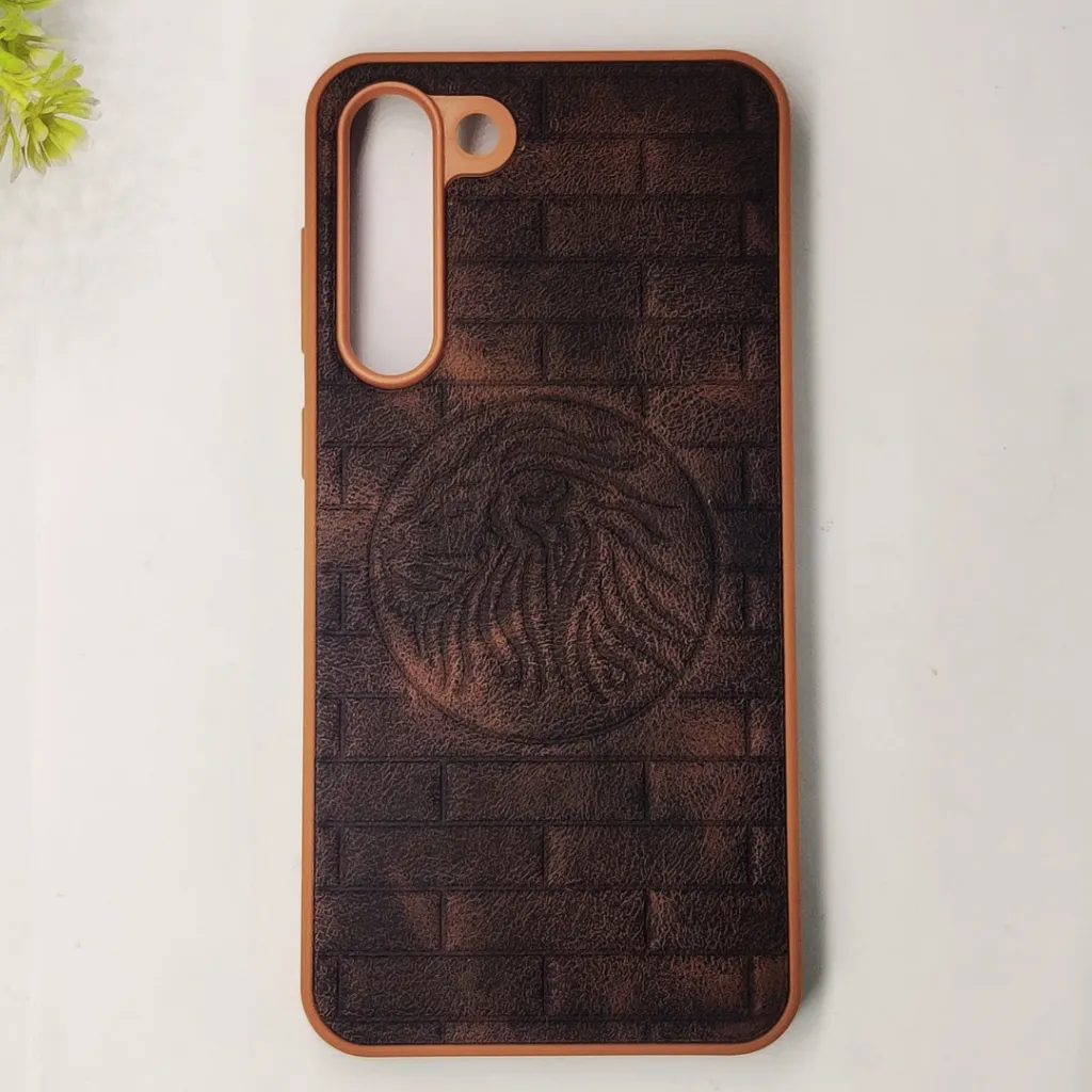 Samsung Galaxy S23 Plus Prick Pattern Premium Leather Back Case (Dark Brown)