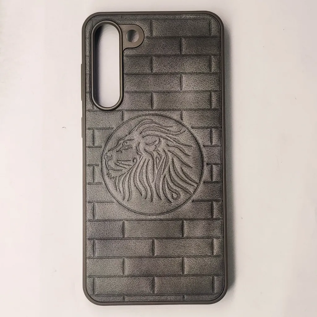 Samsung Galaxy S23 Plus Prick Pattern Premium Leather Back Case (Natural Titanium)