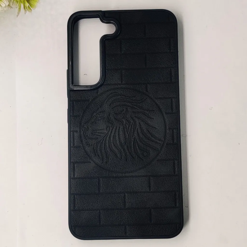 Samsung Galaxy S22 Prick Pattern Premium Leather Back Case (Black)