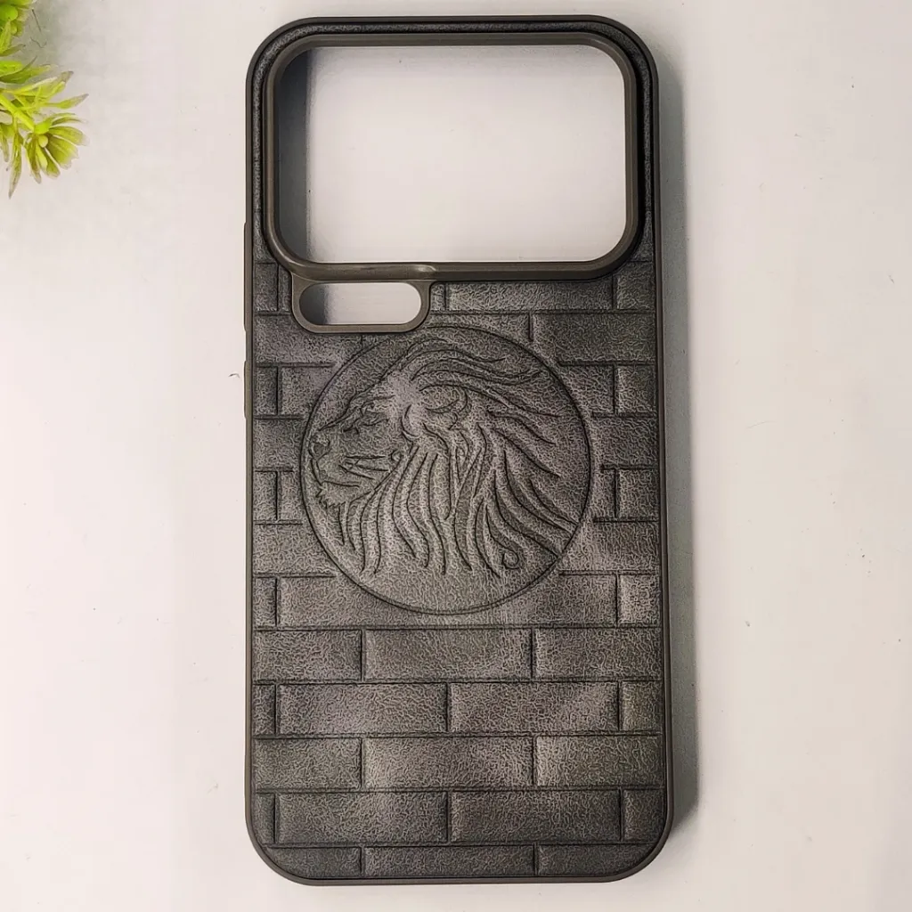 iPhone 17 Pro Max Prick Pattern Premium Leather Back Case (Gray)