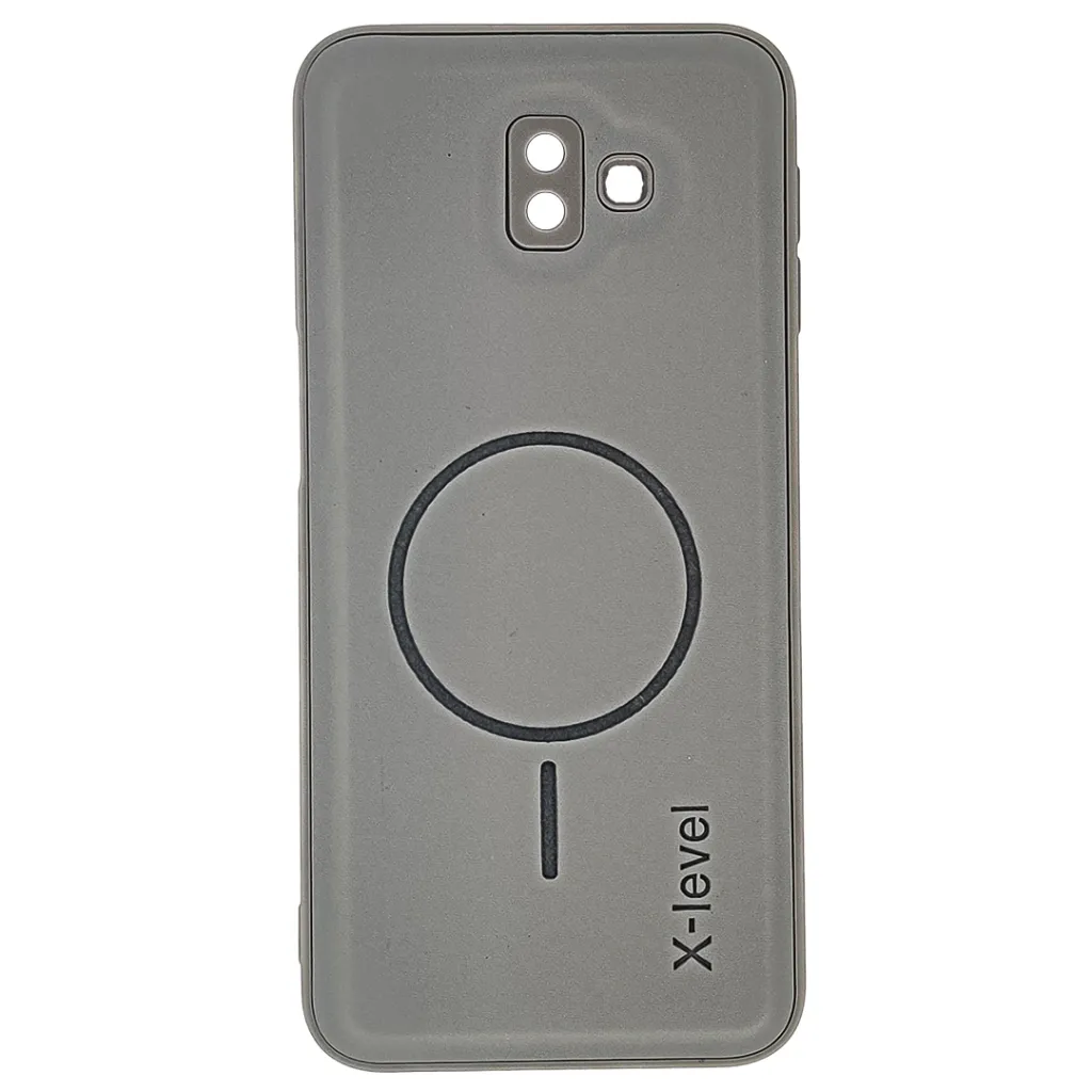 [PO42BSJ6PL-29-9] Samsung Galaxy J6 Plus Magsafe Logo X-Level Luxuary Premium Back Case (Gray)