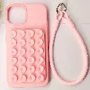 iPhone 13 Pro Max Official Hight-Quality Durable Soft Silicone Suction Phone Holder Mobile Back Case (Baby Pink)