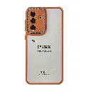 Samsung A56|A36 5G iPaky Transparent Back Case Colour Border With Camera Chrome Finishing Back Case (Cosmic Orange)