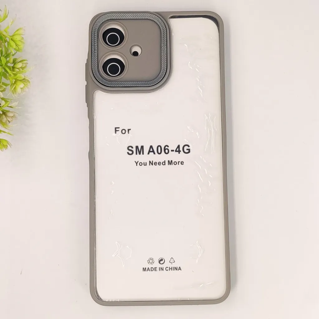 Samsung Galaxy A06 4G|5G/F06  iPaky Transparent Colour Border With Camera Chrome Finishing Back Case (Natural Titanium)