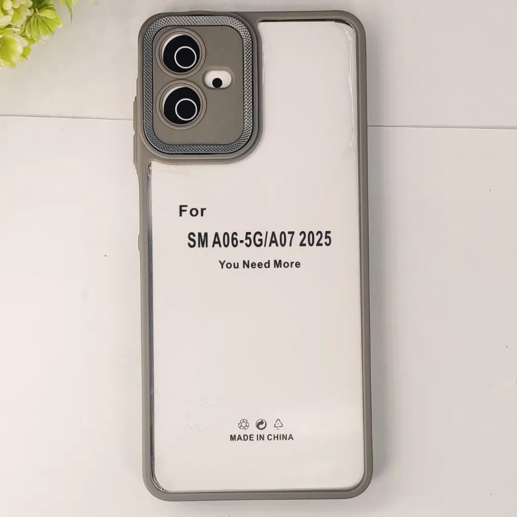 Samsung Galaxy A07 4G|5G/F07 iPaky Transparent Colour Border With Camera Chrome Finishing Back Case (Natural Titanium)