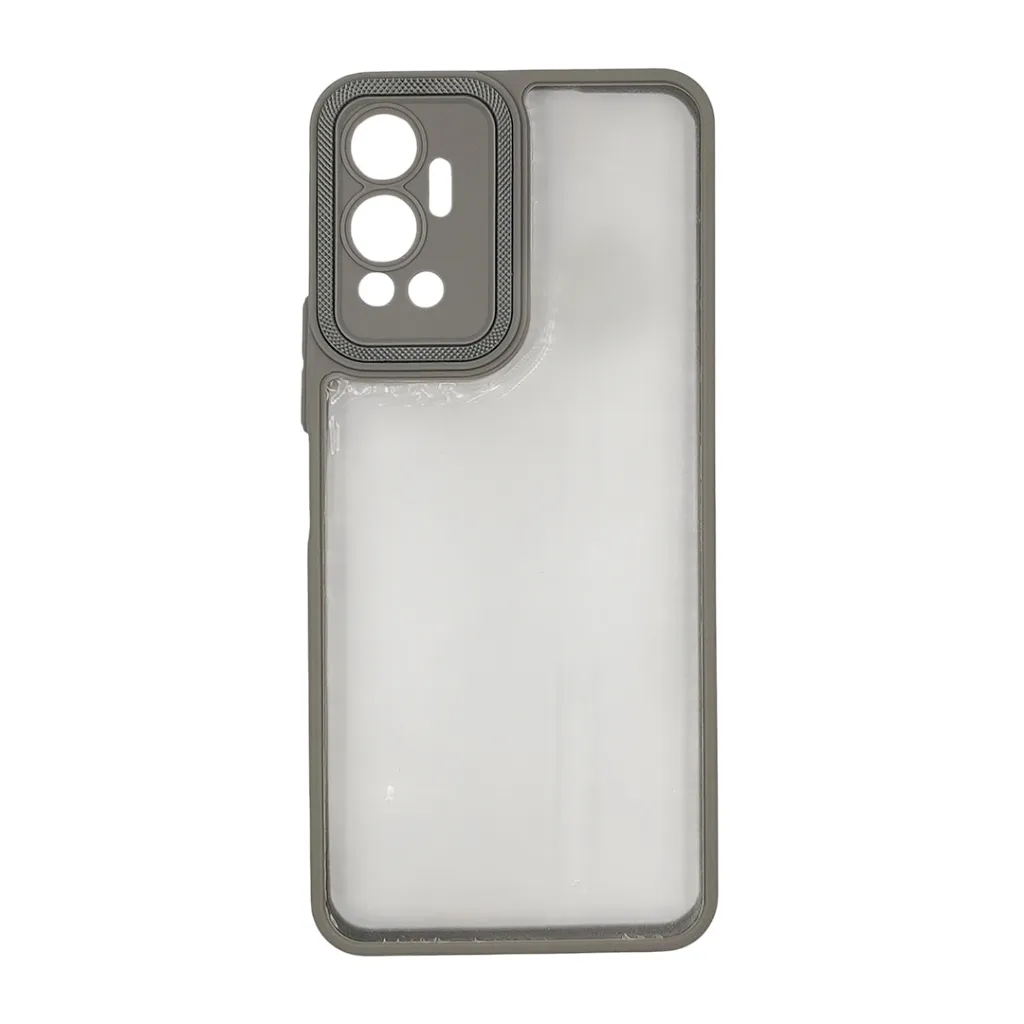 [PO10BIHOT12-7-36] Infinix Hot 12|X6817 iPaky Transparent Colour Border With Camera Chrome Finishing Back Case (Natural Titanium)