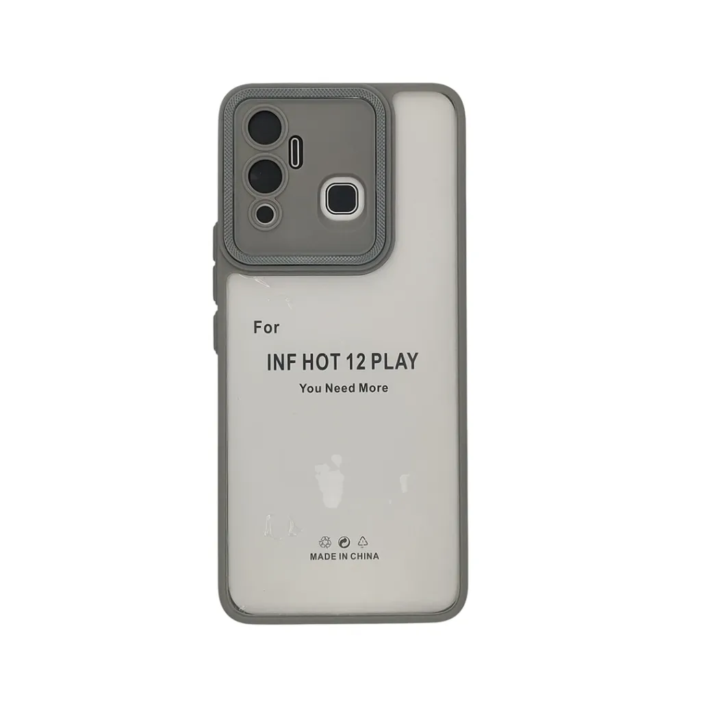 [PO10BIHOT12PY-7-36] Infinix Hot 12 Play iPaky Transparent Colour Border With Camera Chrome Finishing Back Case (Natural Titanium)
