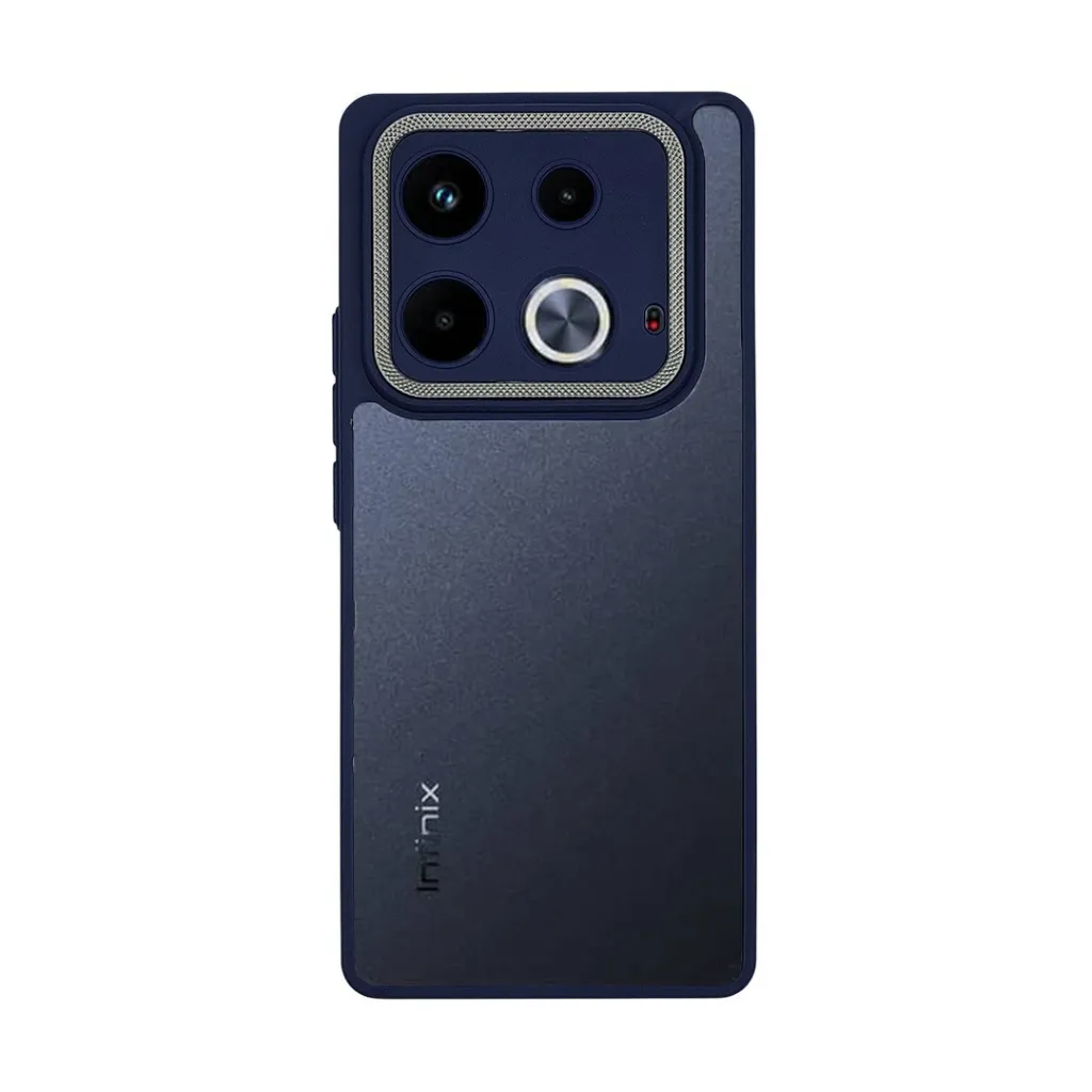 Infinix Note 40 4G iPaky Transparent Colour Border With Camera Chrome Finishing Back Case (Navy Blue)