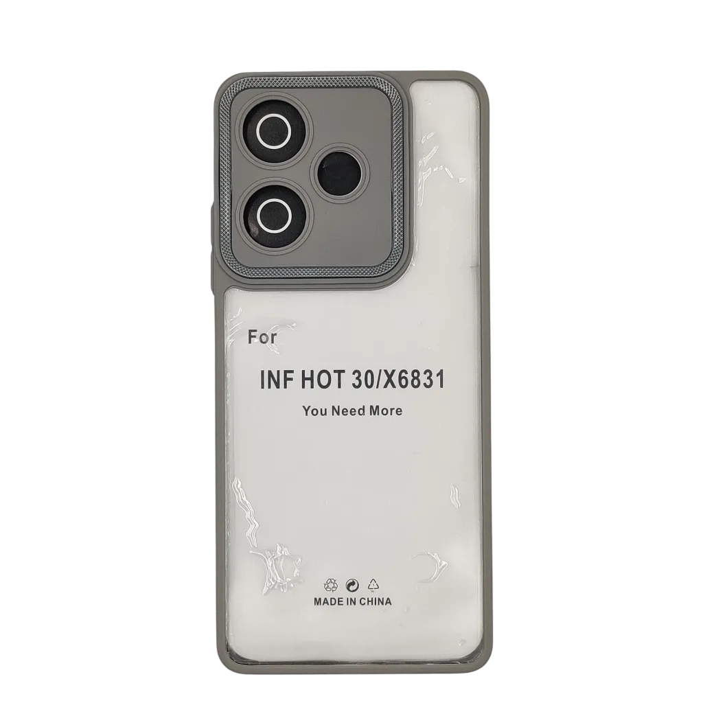 [PO10BIHOT30-7-36] Infinix Hot 30 4|X6831 iPaky Transparent Colour Border With Camera Chrome Finishing Back Case (Natural Titanium)