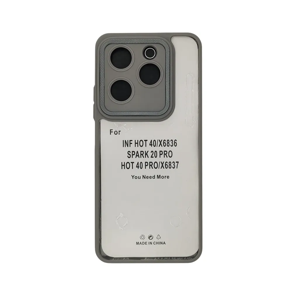 [PO10BIHOT40PR-7-36] Infinix Hot 40 Pro 4G|Hot 40 4G|Tecno Spark 20 Pro 4G iPaky Transparent Colour Border With Camera Chrome Finishing Back Case (Natural Titanium)