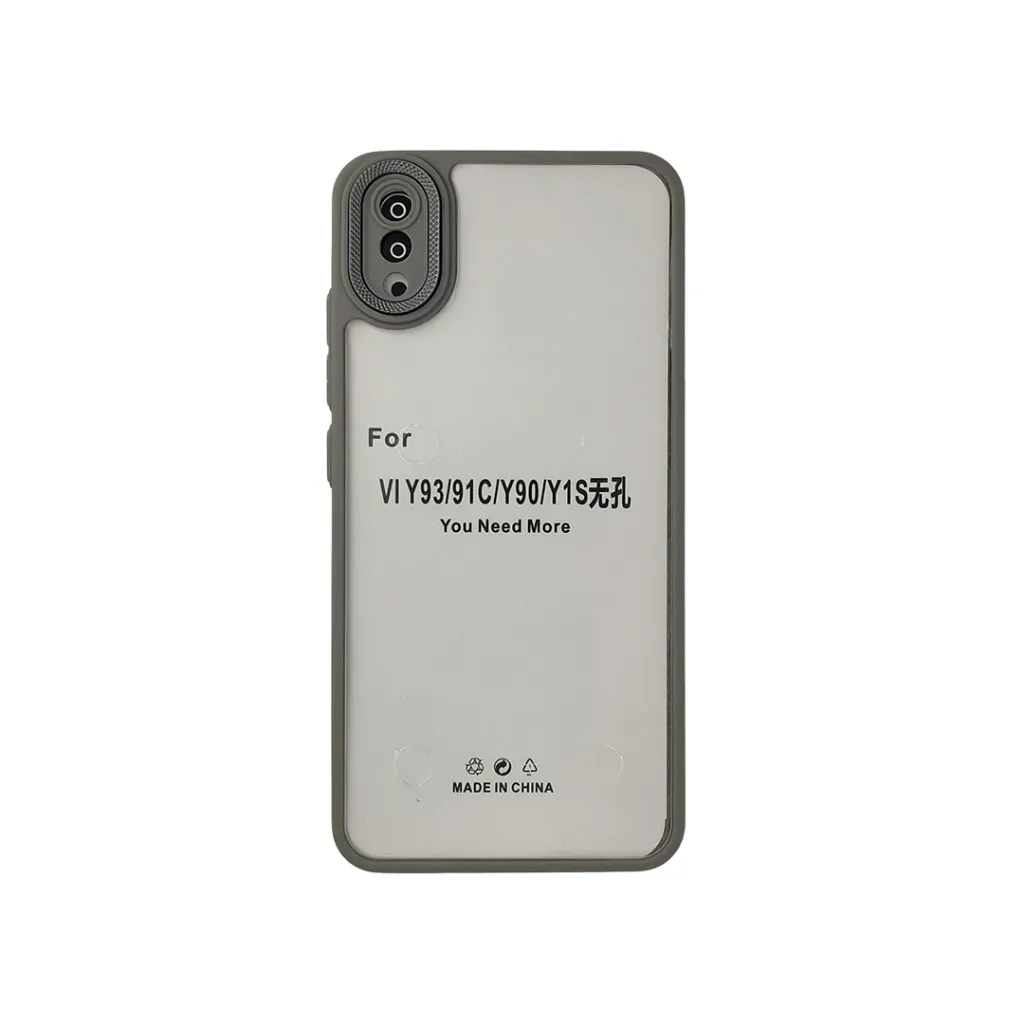 [PO10BVIY91C-7-36] Vivo Y91C|Y91D|Y90|Y93|Y91 iPaky Transparent Colour Border With Camera Chrome Finishing Back Case (Natural Titanium)