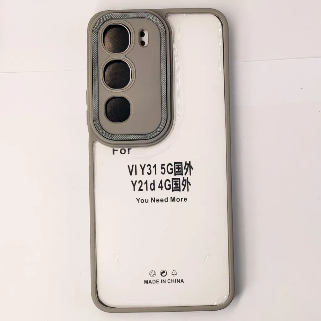 Vivo Y21D 4G|Y31 5G iPaky Transparent Colour Border With Camera Chrome Finishing Back Case (Natural Titanium)
