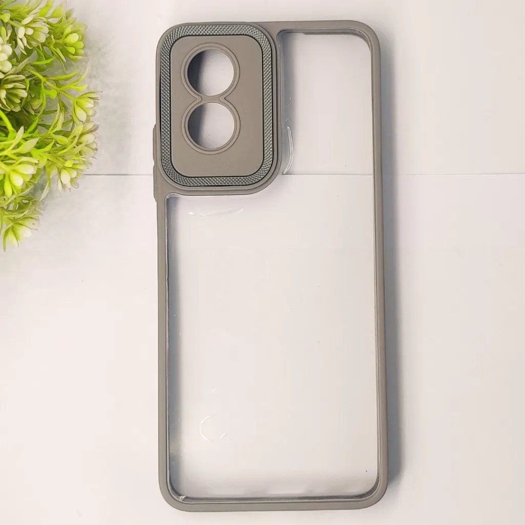 Oppo A18 4G|A38 4G iPaky Transparent Colour Border With Camera Chrome Finishing Back Case (Natural Titanium)