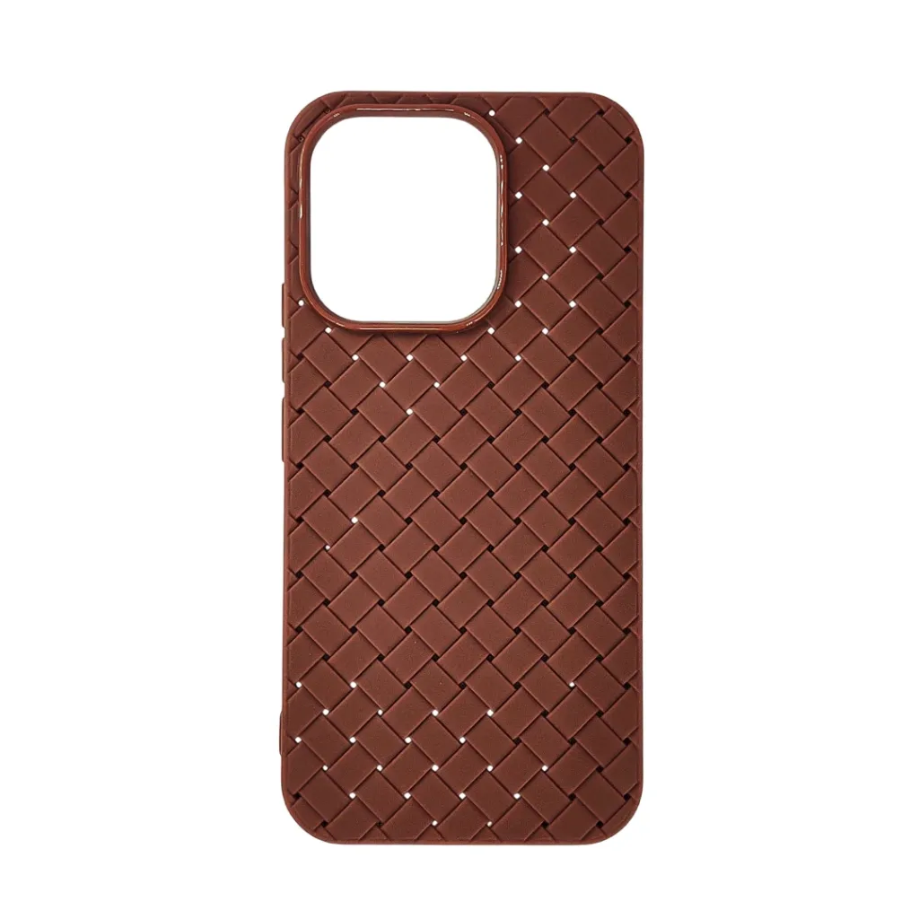Vivo V70 5G|V70 Lite 4G|5G Woven With Leather Feel Soft Silicone Back Case (Dark Brown)