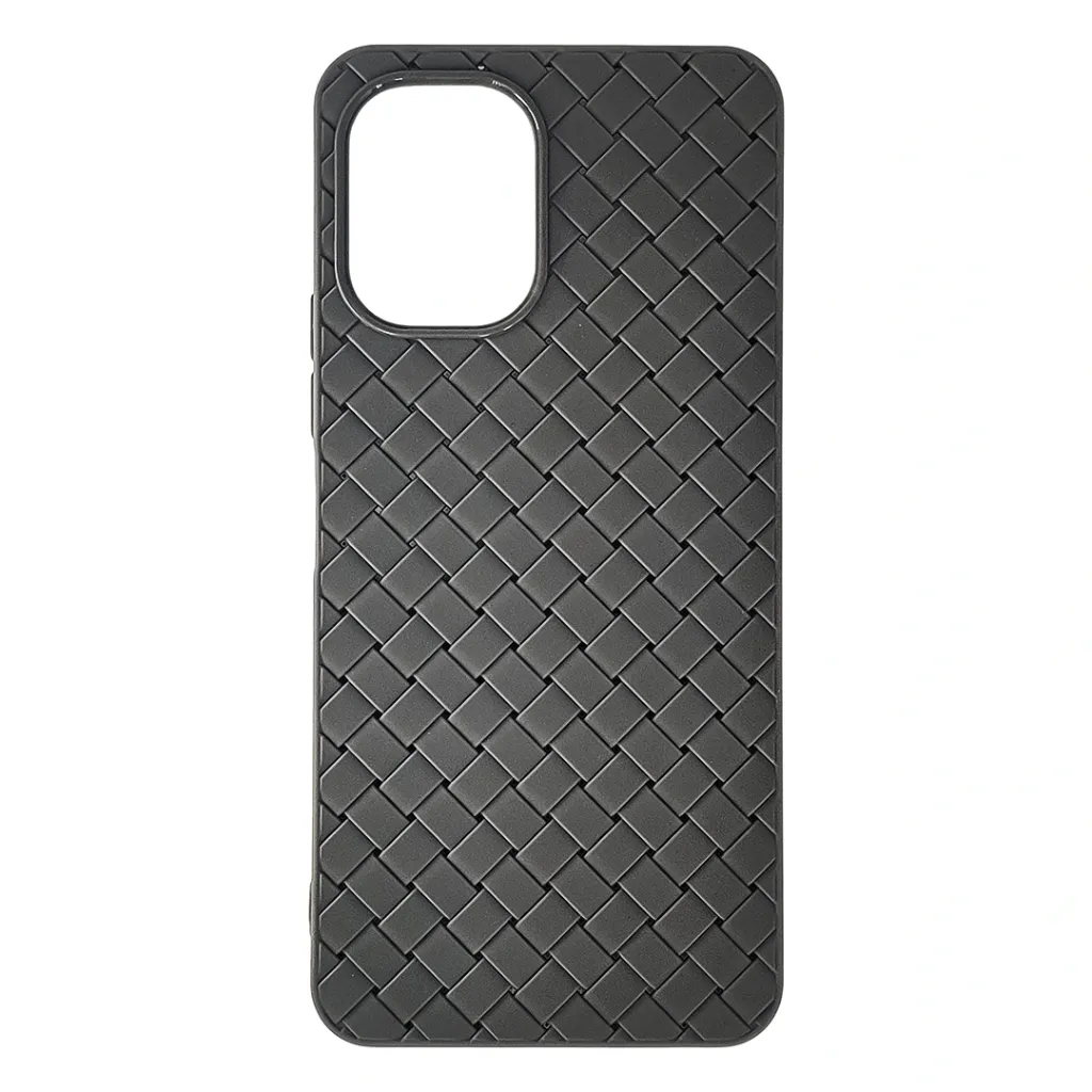 Tecno Spark GO 3 Woven With Leather Feel Soft Silicone Back Case (Gray)
