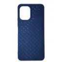 Tecno Spark GO 3 Woven With Leather Feel Soft Silicone Back Case (Navy Blue)
