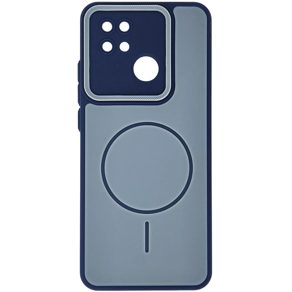 [PO14BMI10C-84-17] Xiaomi Redmi 10C|Poco C40 Classic AG Fluid Skin Silicone Magsafe Logo Back Case (Navy Blue)