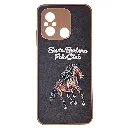 Xiaomi Redmi 12C & Poco C55 Velvet Embroidery Santa Barbara Polo Racquet Club Back Case (Brown)